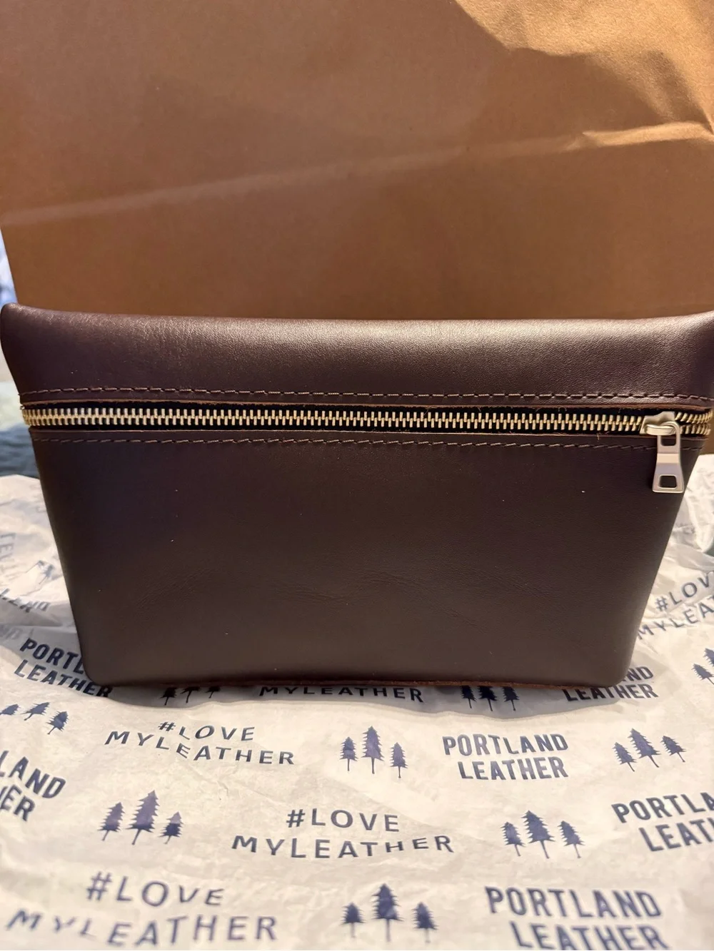 Portland Leather Large Make up bag
